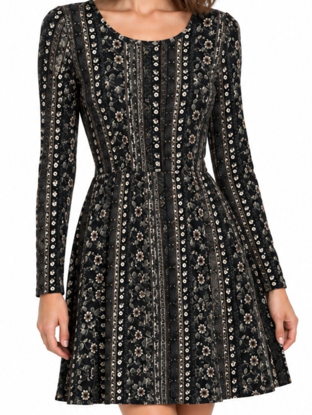 Charming Charlie Blue Floral Long Sleeve Dress Size S